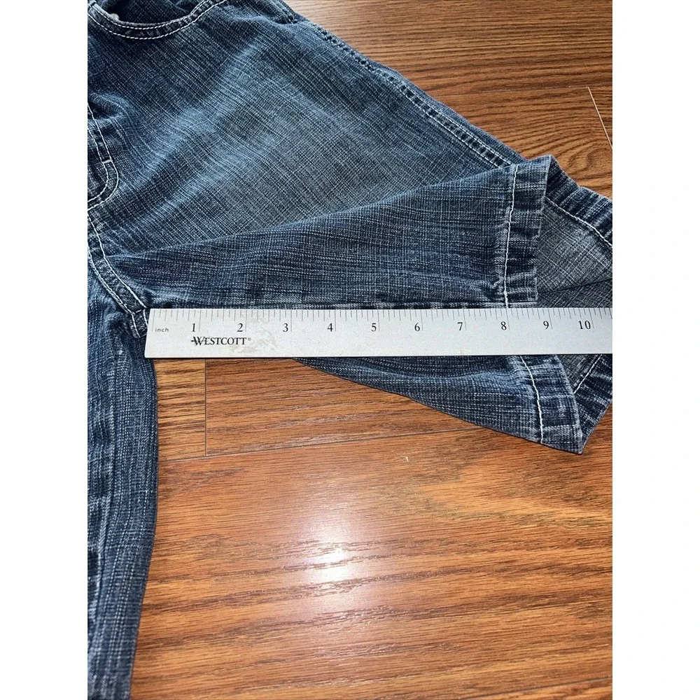 vtg SOUTHPOLE 90's Boys Shorts Size 10 Blue Denim RN82628 faded flat front relax - Picture 6 of 7